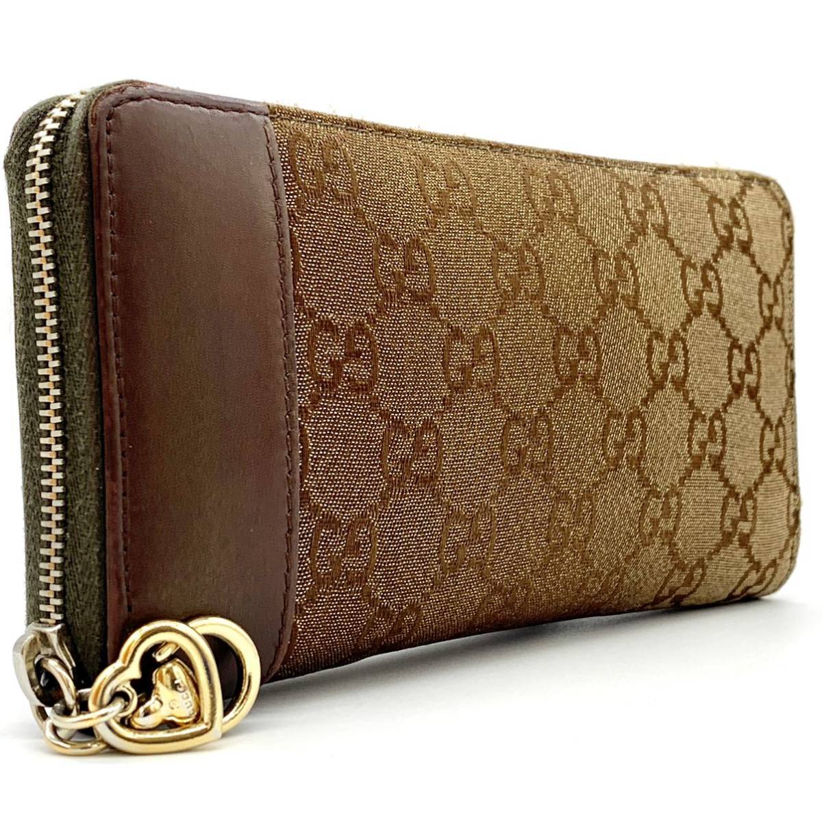希少デザイン切り替え【極美品】GUCCI グッチラウンドファスナージップ
