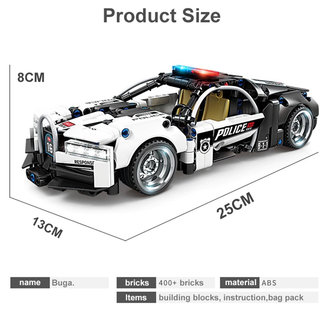 【国内発送・送料込み】箱なし LEGO レゴ 互換 プルバック式 パトカー ブガッティ スーパーカー