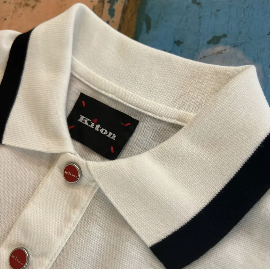 kiton キートン ポロシャツ サイズ46 XS コットン ホワイト イタリア製_画像2