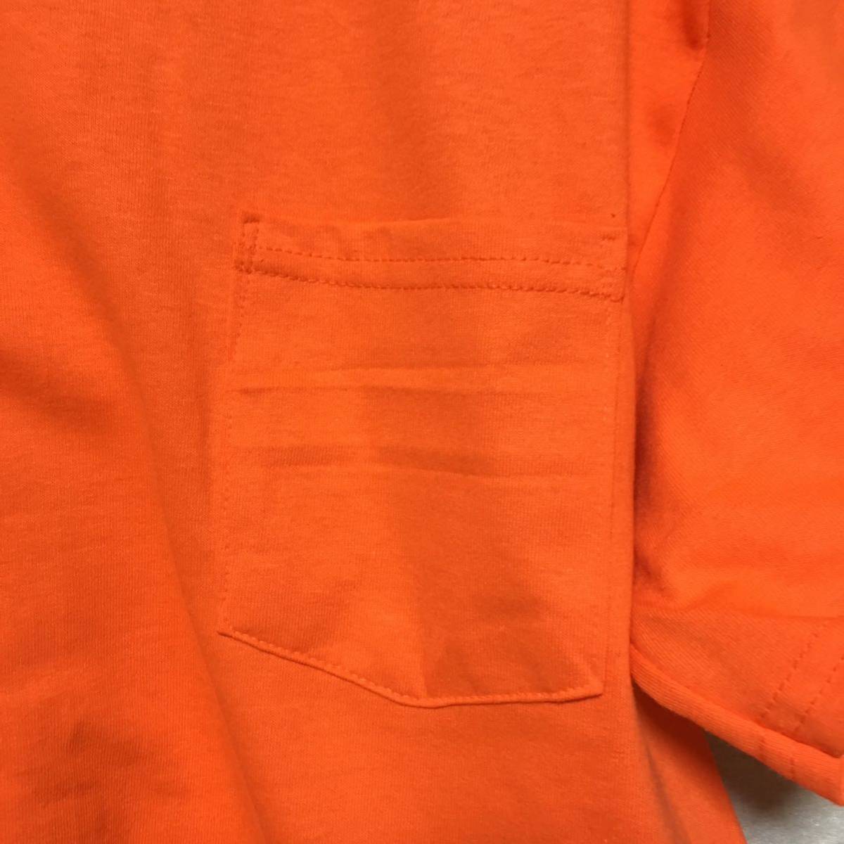 新品未使用 GILDAN ギルダン 半袖Tシャツ ポケット付き オレンジ M_画像2