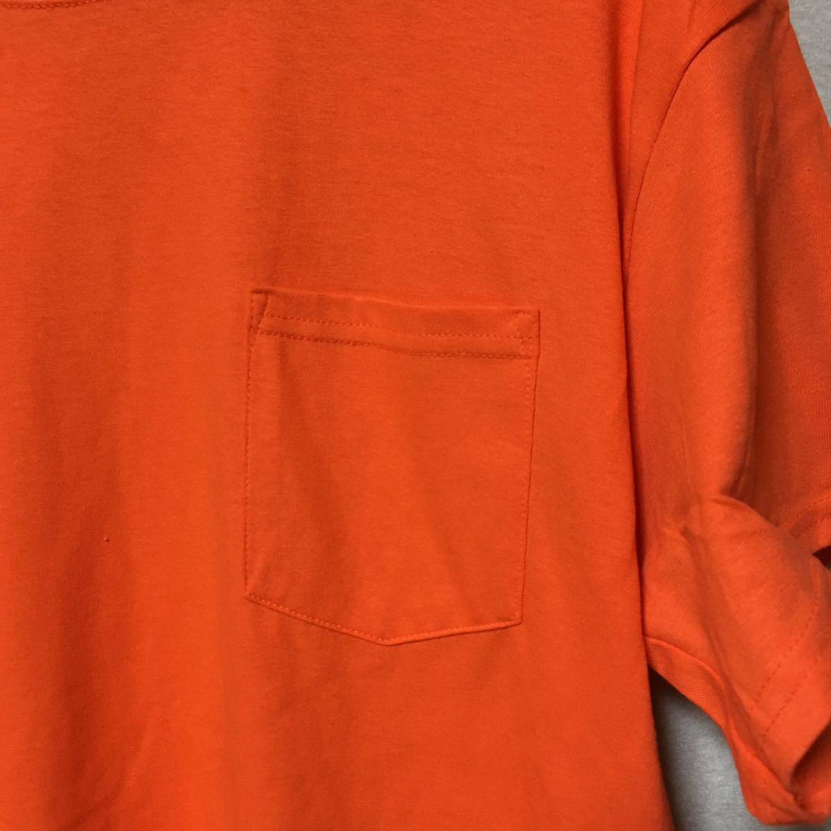 新品未使用 GILDAN ギルダン 半袖Tシャツ ポケット付き オレンジ L_画像2