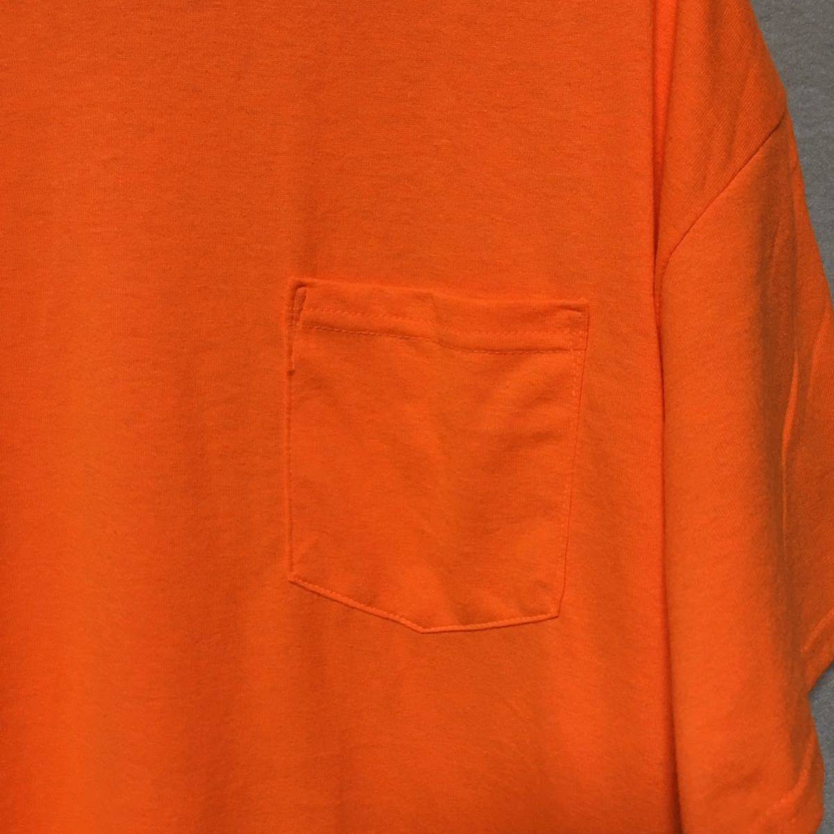 新品未使用 GILDAN ギルダン 半袖Tシャツ ポケット付き セーフティオレンジ XL_画像2