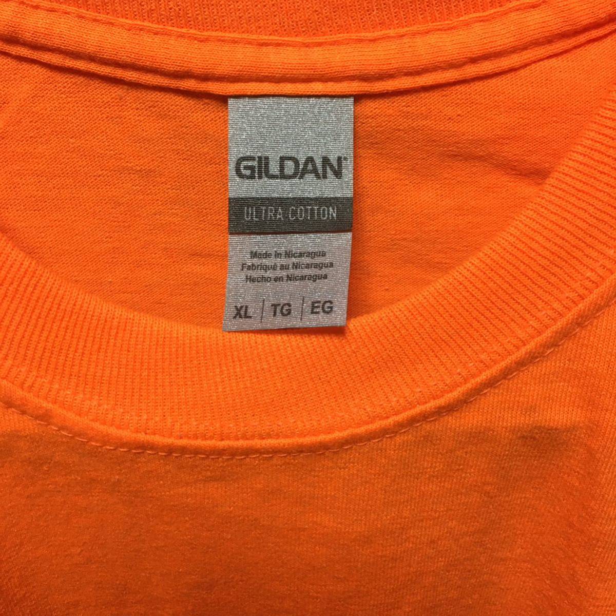 新品未使用 GILDAN ギルダン 半袖Tシャツ ポケット付き セーフティオレンジ XL_画像3