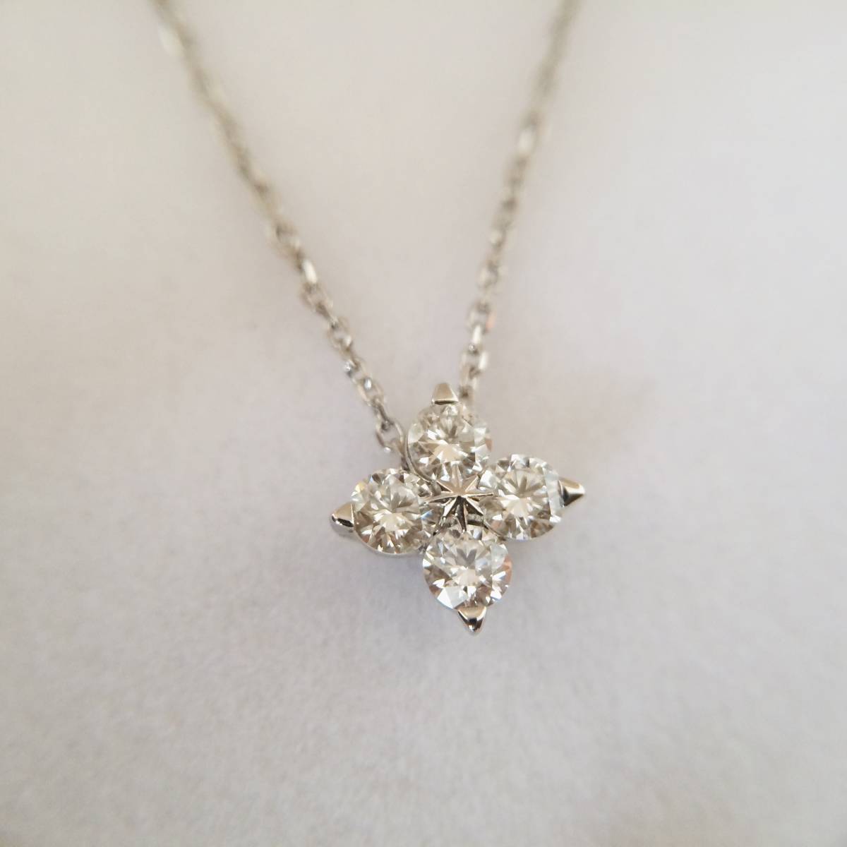  Star Jewelry 0.25ctblai test Star pt950 diamond necklace 