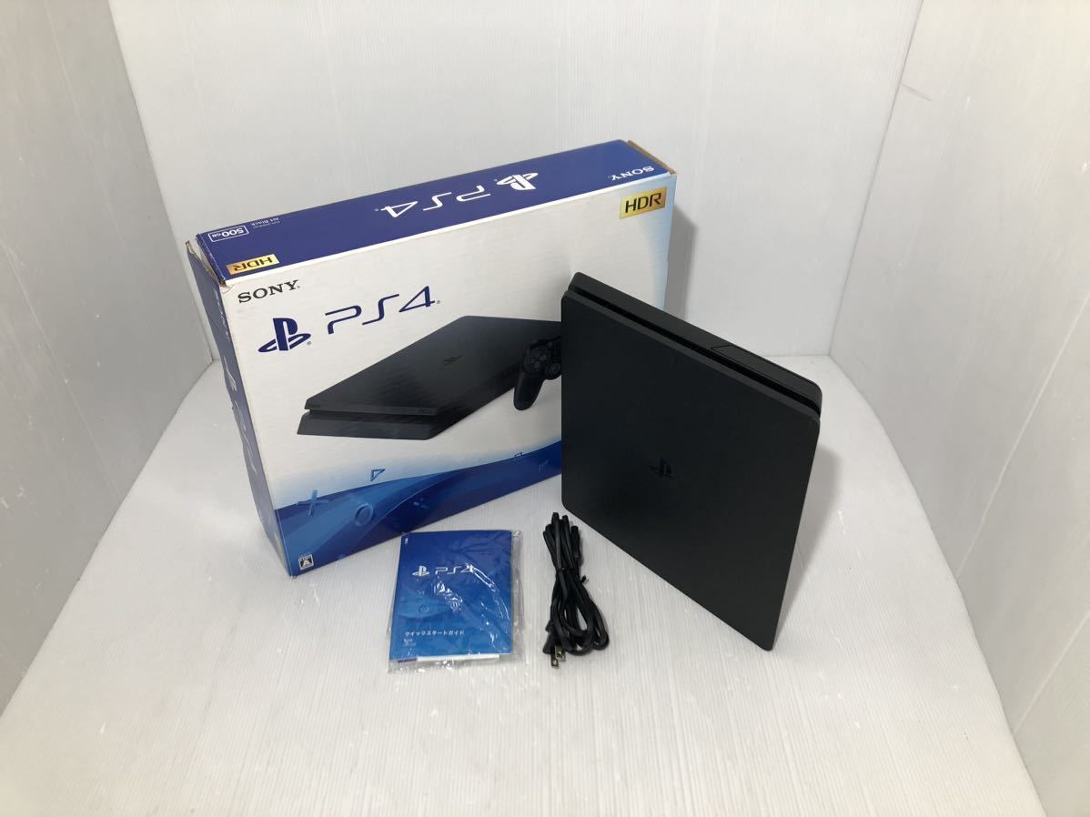 SONY PS4 本体 CUH-2100A ブラック 薄型 箱付き【HDD500GB】FW8.52 動作良好 プレイステーション4 ソニー 黒 PlayStation4