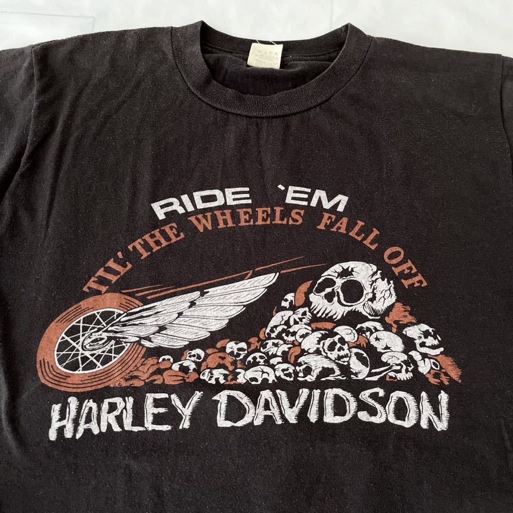 RIDE'EM HARLEY DAVIDSON スカル ウィング ウィール Tシャツ RIDE'EM HARLEY DAVIDSON スカル ウィング ウィール Tシャツ