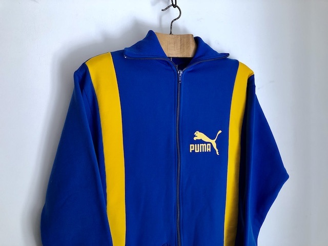 西ドイツ製 初期プーマジャージブルーベース 目、口付き、プリント、タグモデル ヴィンテージ PUMA made in west germany OPTI 60s70s初頭 _画像3