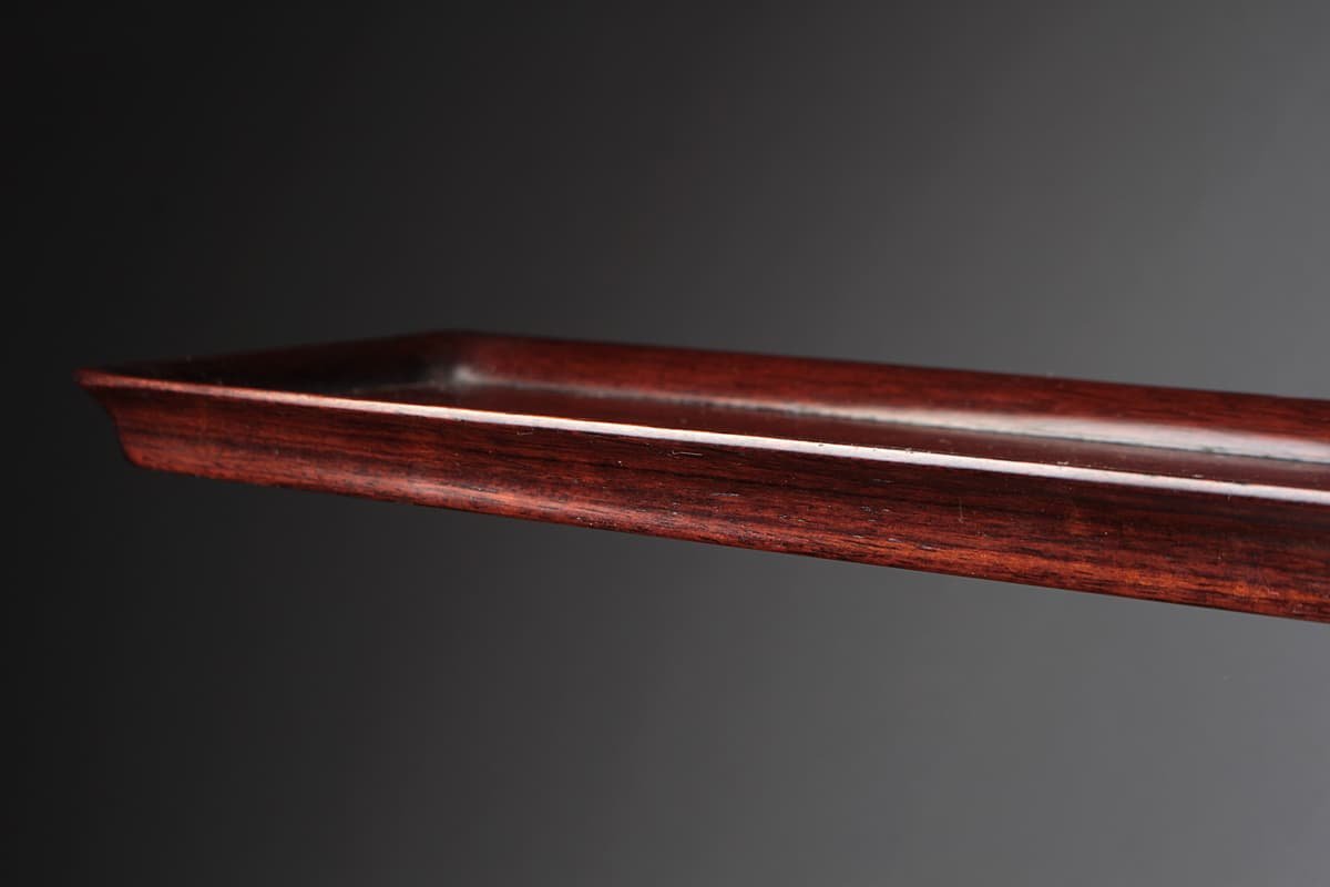 HZ554 唐木刳貫一文字煎茶盆・唐木長方煎茶盆幅36.5cm 重2 | JChere