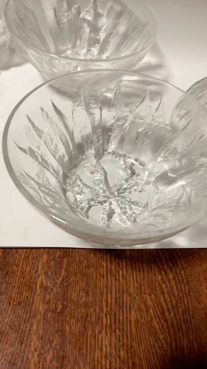 #39 ガラス鉢　そうめん鉢　うどん　サラダ　かき氷　5枚セット　昭和レトロ　