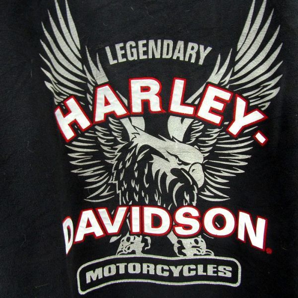 サイズ 2XL Harley Davidson フル ジップ フリース パーカー ジャケット ブラック ハーレーダビットソン 古着 ビンテージ 3AU1003_画像9