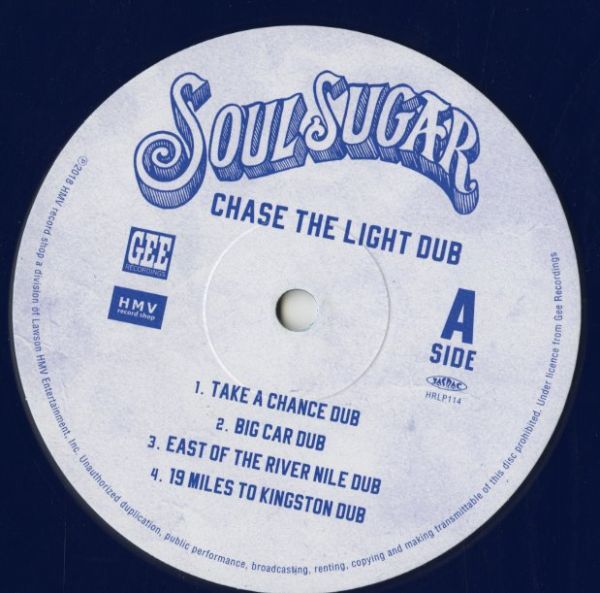 Soul Sugar - Chase The Light Dub [HMV Record Shop HRLP114] 18年国内プレス ブルー盤 Reggae Mellow Dub Jackie Mittoo & Ernest R_画像3