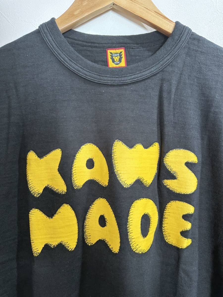 HUMAN MADE x KAWS ロゴプリントTシャツ 黒 2XL 正規品保証-