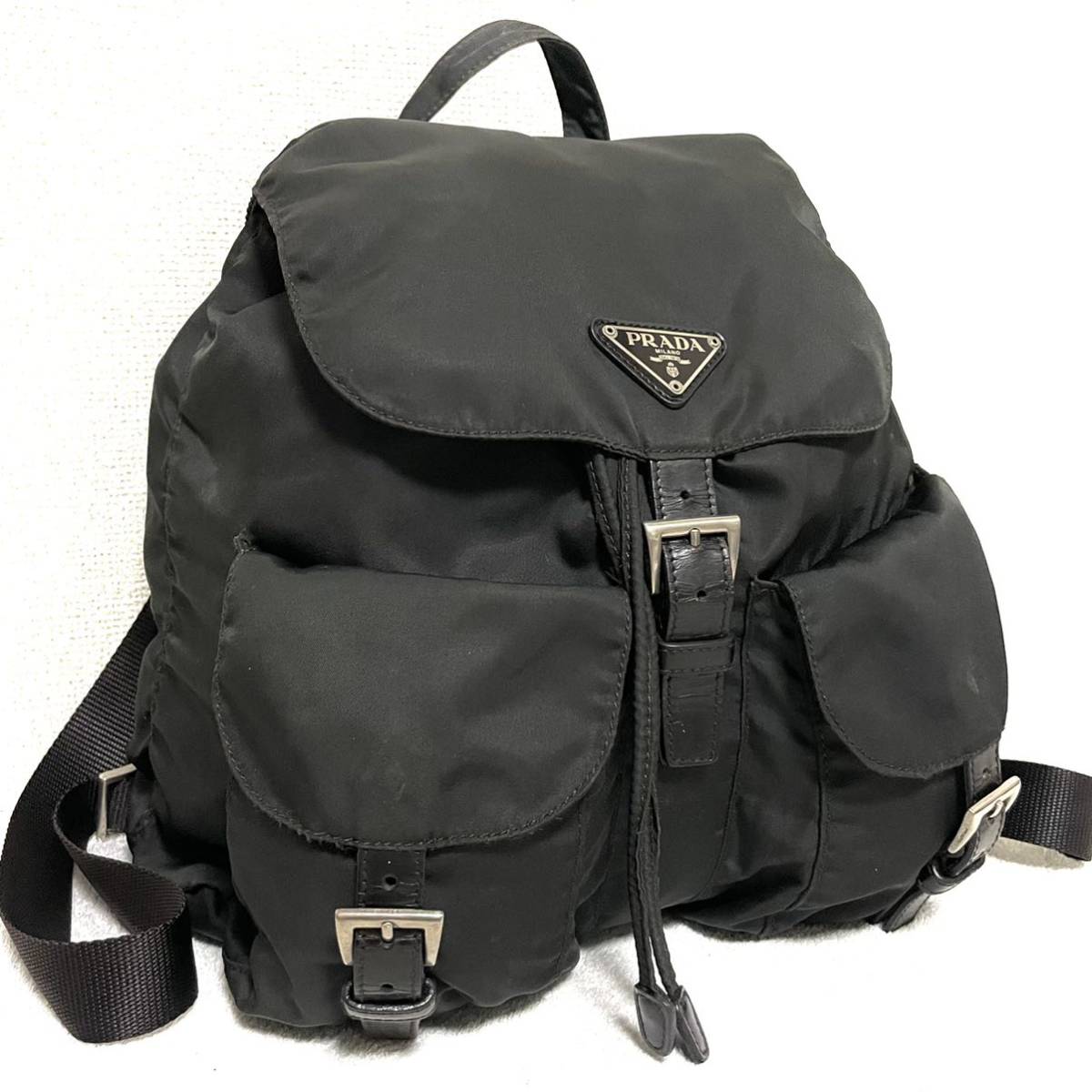 1円スタート! PRADA プラダ ナイロン リュック テスート ダーク
