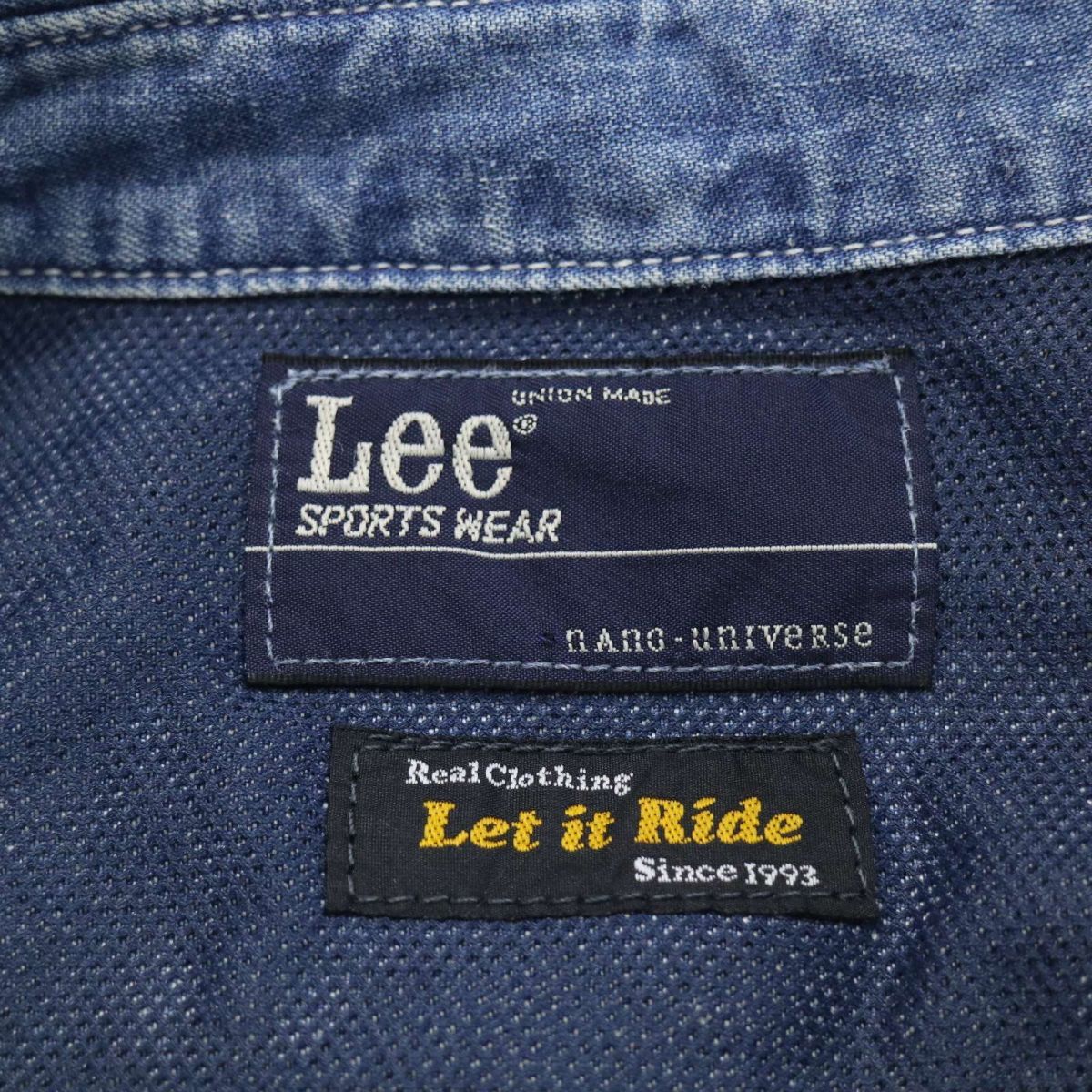 Lee × Let it Ride リー × レットイットライド LB0104 ペイズリー バンダナ柄★ 長袖 リネン デニム シャツ Sz.M　メンズ　I3T00667_7#C_画像5