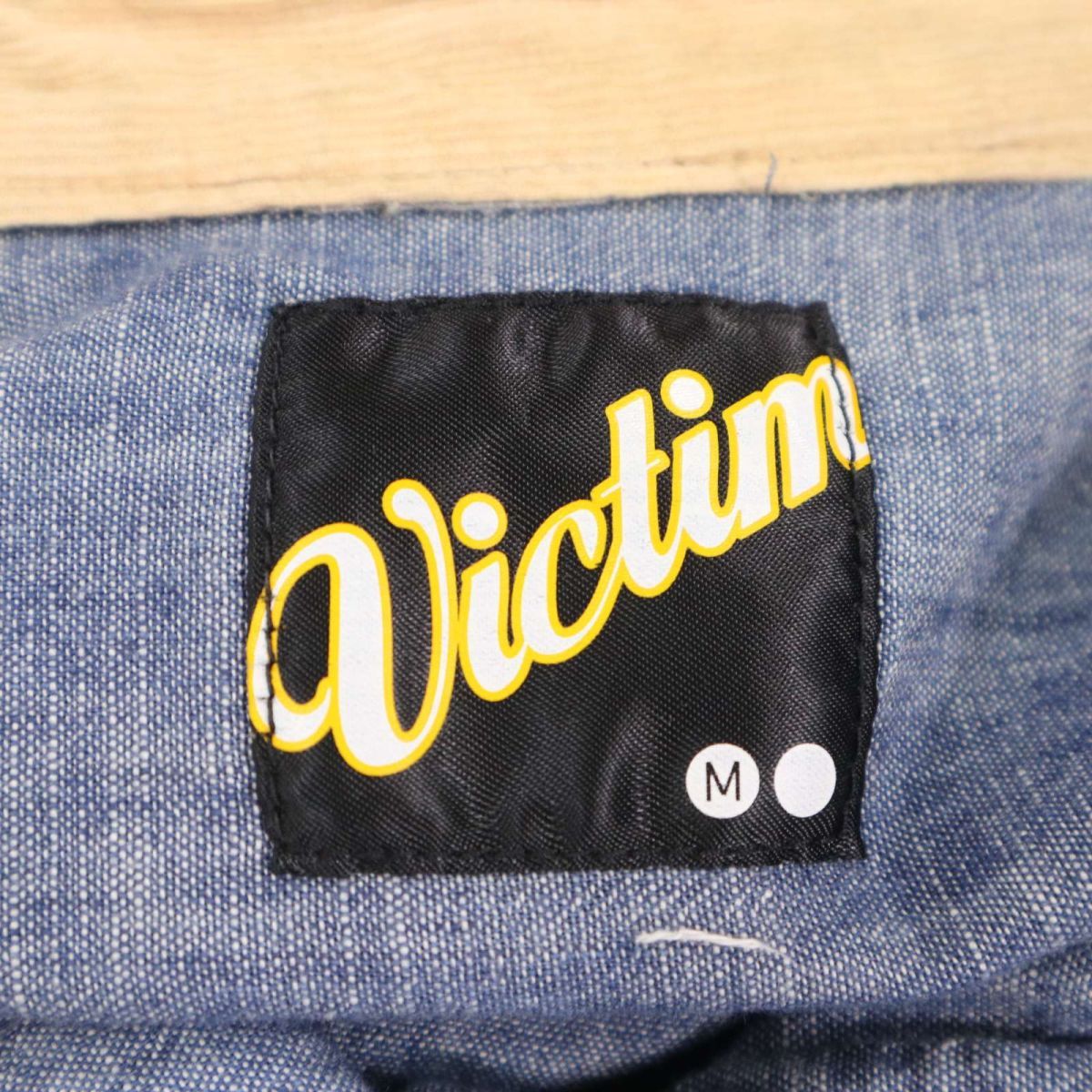 VICTIM ヴィクティム 通年 コーデュロイ切替★ 長袖 シャンブレー ワーク シャツ Sz.M　メンズ 日本製　I3T00886_8#C_画像6