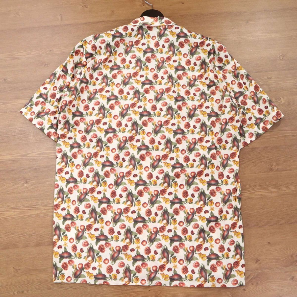 【新品 未使用】 COOCHUCAMP クーチューキャンプ 【HAPPY SHIRT】木の実 総柄 半袖 オープンカラー シャツ Sz.M　メンズ　I3T00772_8#A_画像6