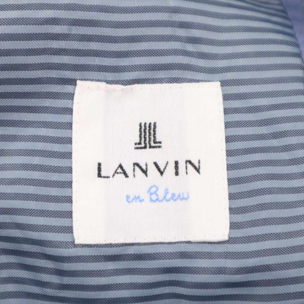 LANVIN en Bleu ランバン オン ブルー 春夏 コットン&リネン★ アンコン テーラード ジャケット ブレザー Sz.48　メンズ　I3T00820_8#M_画像6