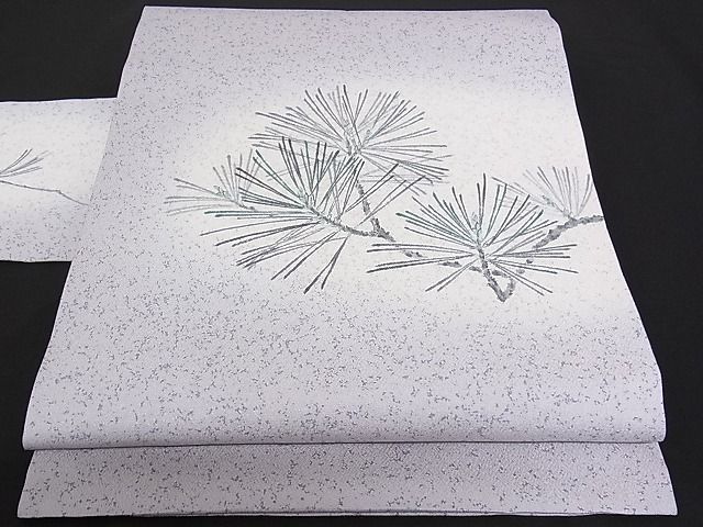 平和屋-こころ店□極上塩瀬中嶋剛司九寸名古屋帯松葉文正絹逸品3kk1680