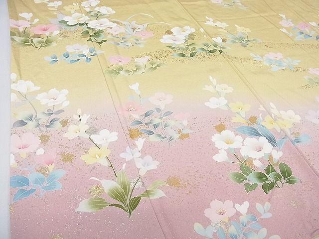 平和屋2□訪問着 京友禅 華麗な花 暈し染め 金銀彩 逸品 kh630