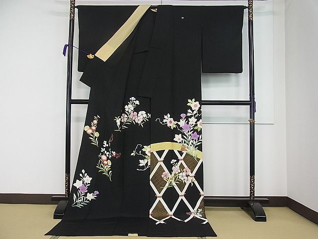 新品 平和屋1□極上 黒留袖 お引き摺り お引きずり 胴抜き仕立て 芸姑