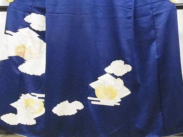 平和屋-こころ店■訪問着　駒刺繍　吉祥花文　金彩　着丈160cm　裄丈63cm　正絹　逸品　B-sa4399_画像3