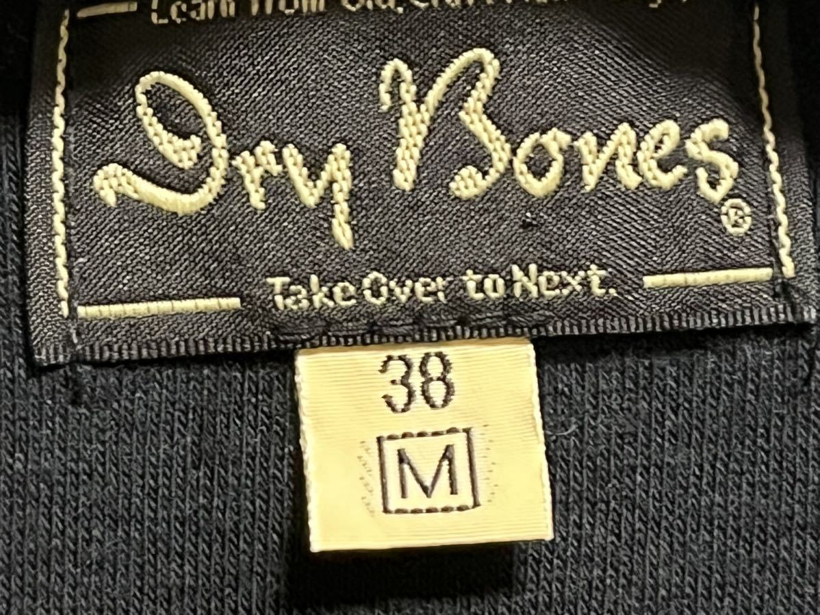 美品 Dry Bones シャツ M プルオーバー イタリアンカラー パイル地 ツートン 黒 ポロシャツ 50s ロカビリー ヴィンテージ ドライボーンズ_画像3