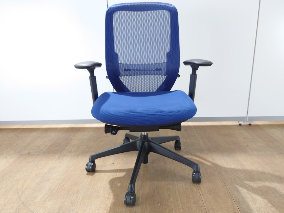 【送料無料】オカムラ シルフィー ブルー ハイバック 稼動肘 事務 椅子 オフィスチェア 高級 椅子 メッシュ C685XS-FMP3 中古 16_画像2