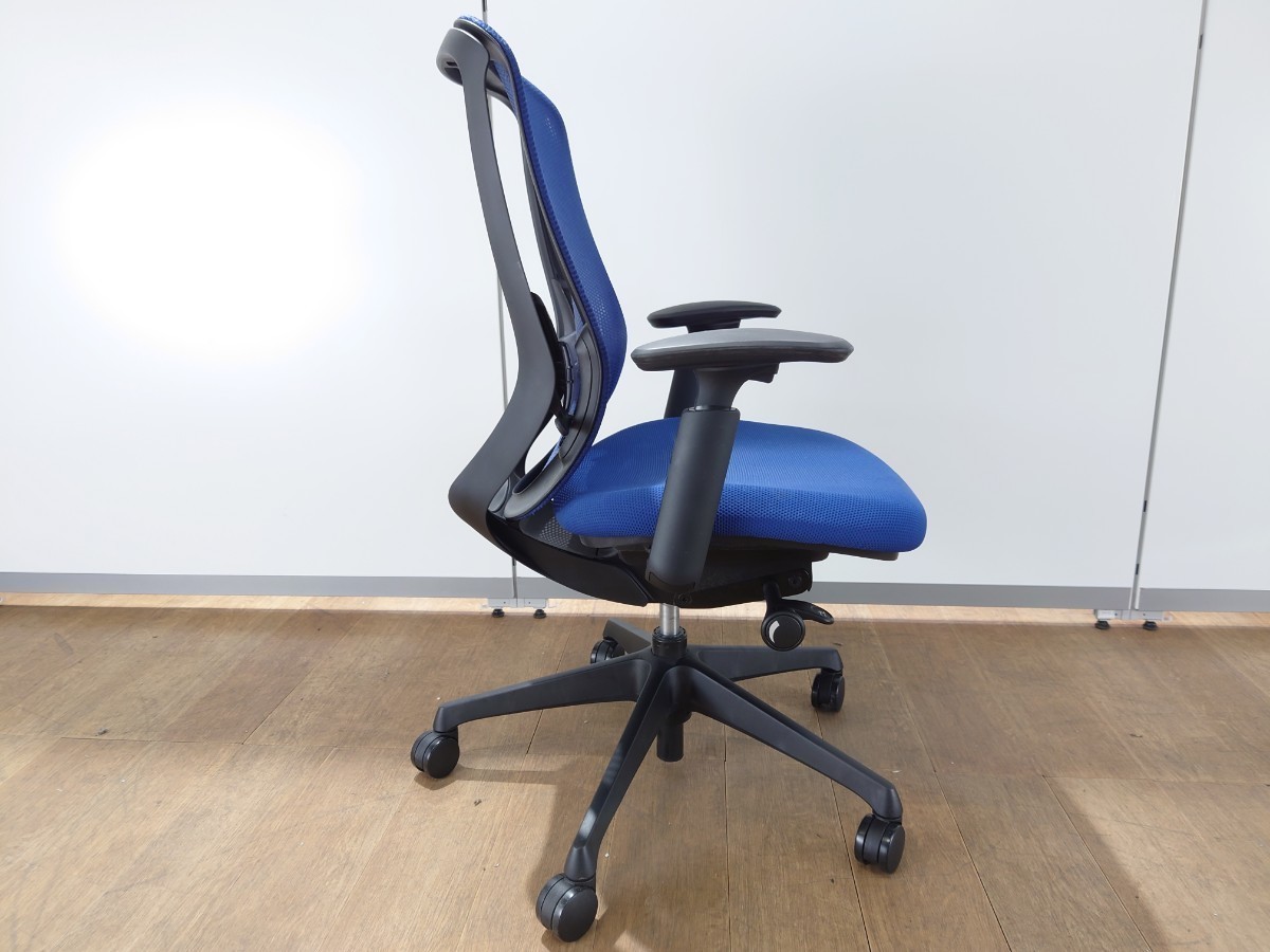 【送料無料】オカムラ シルフィー ブルー ハイバック 稼動肘 事務 椅子 オフィスチェア 高級 椅子 メッシュ C685XS-FMP3 中古 16_画像7