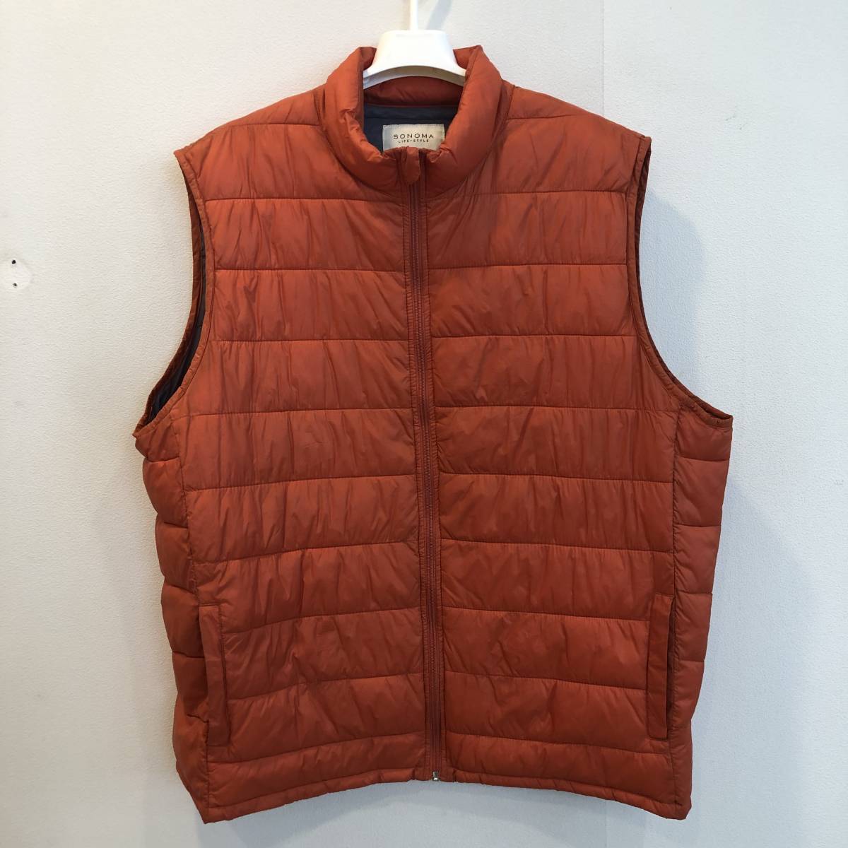アメリカ輸入古着 中古 メンズXLサイズ SONOMA ダウンベスト オレンジ