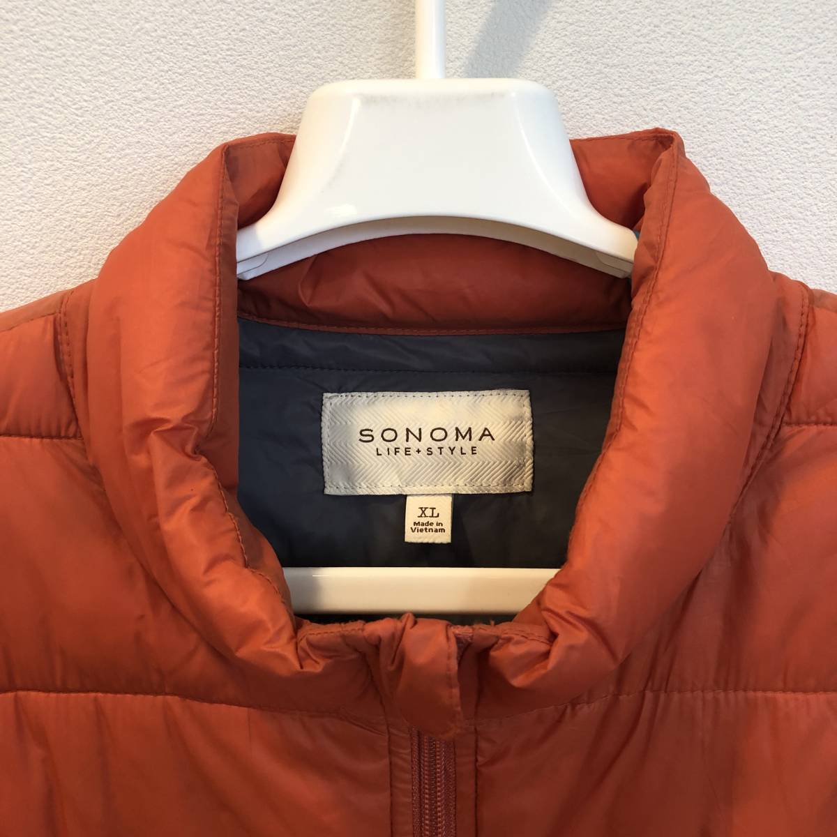 アメリカ輸入古着 中古 メンズXLサイズ SONOMA ダウンベスト オレンジ