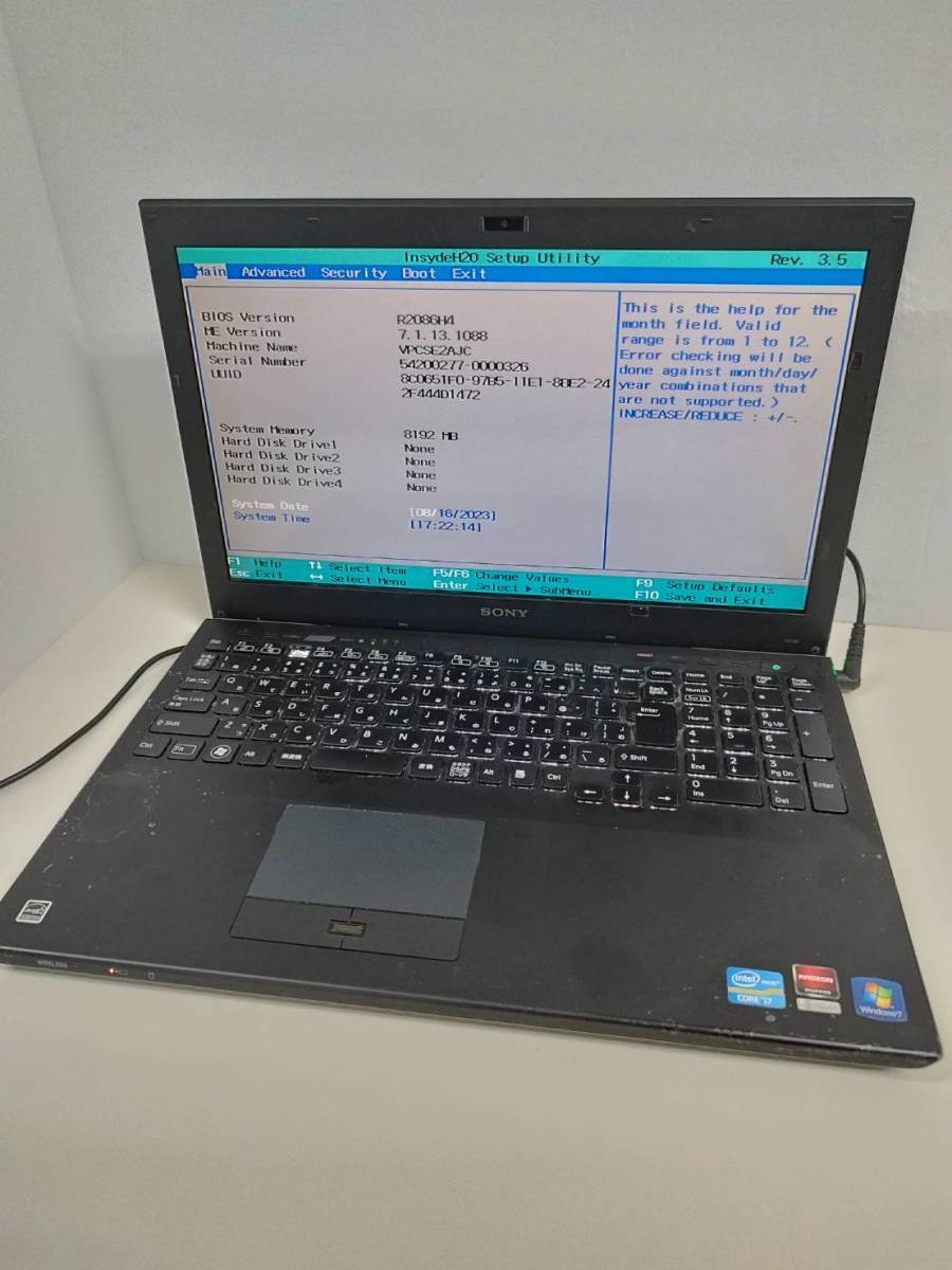 【ジャンク品】ノートPC SONY PCG-41414N ノートパソコン