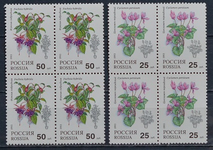 「BRR16」ロシア切手　1993年　花_画像1