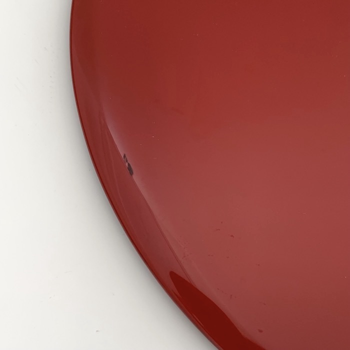 トレイ　盆　漆塗り　赤黒　両面利用可能　長円型