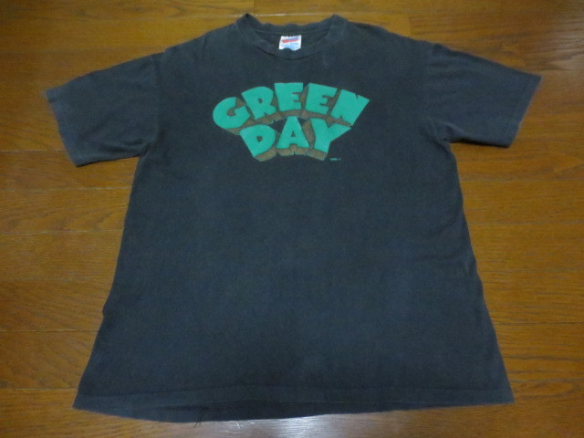 ９０’ｓ　ＶＩＮＴＡＧＥ　ＧＲＥＥＮ　ＤＡＹ　ＭＡＤＥ　ＯＦ　１００％　ＵＳＡ　グリーン・デイ　半袖プリントティーシャツ　Ｌ　黒系_画像2