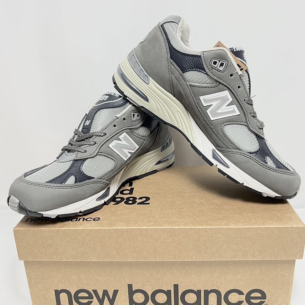 27cm 新品 ニューバランス 991 イギリス製 NEWBALANCE グレー ネイビー MADE IN ENGLAND 英国製 USA9  991GNS 9060 1500 920 990