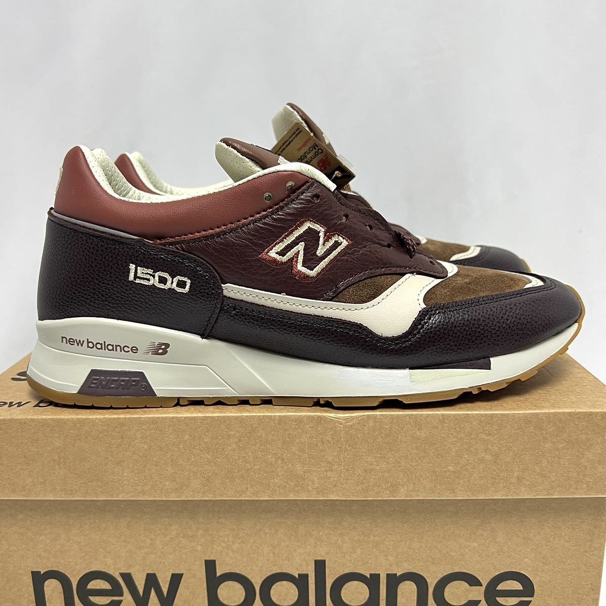 26cm 新品 ニューバランス オールレザー M1500 GBI イギリス製 NEWBALANCE ブラウン ENGLAND 英国製 USA8 高級 レザー 1500 1500GBI 9060_画像2