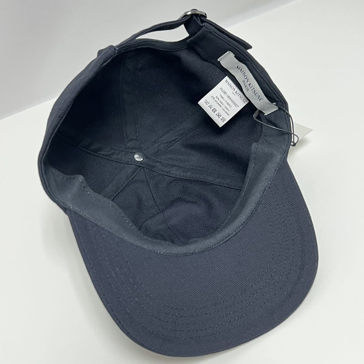  новый товар mezzo n лисица Large лиса head вышивка колпак шляпа CAP MAISON KITSUNE 6P шляпа CAP вышивка patch FOX лицо Logo темно-синий темно-синий 