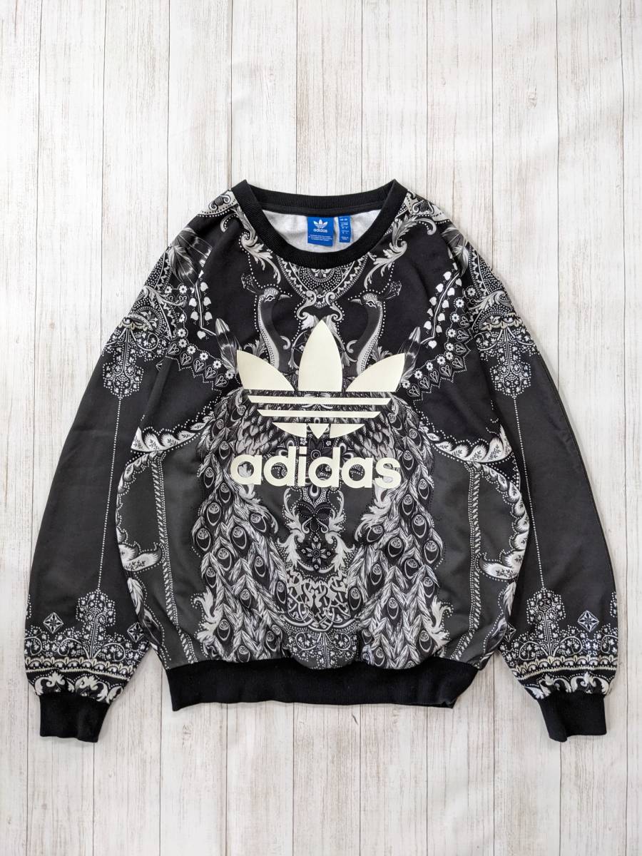 adidas Originals/アディダスオリジナルス/sweatshirt Pavao crewneck/絨毯柄プルオーバースウェット/孔雀×ペルシャ調総柄/SIZE XL_画像2