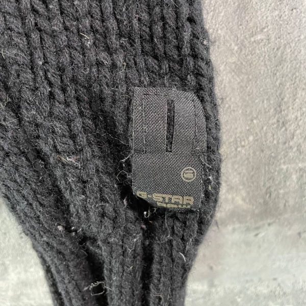 G-STAR メンズ ハーフボタン　　ウールセーター　ブラック　サイズ M 117_画像9