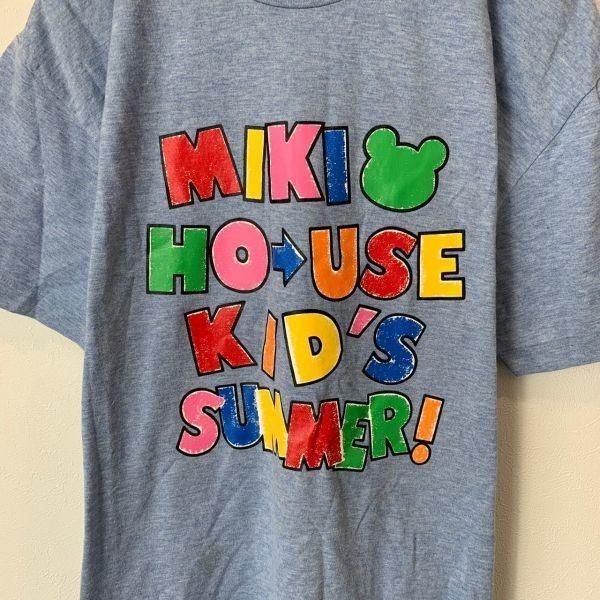 [KWT671] mikiHOUSE 半袖プリントTシャツ ブルー メンズ S ポス_画像4