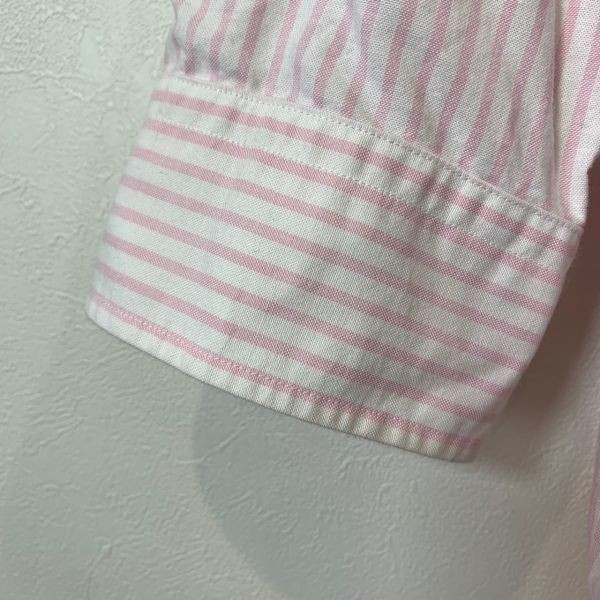 [KWT757] Ralph Lauren ストライプ柄半袖シャツ ピンク×ホワイト メンズ XS ポス_画像7