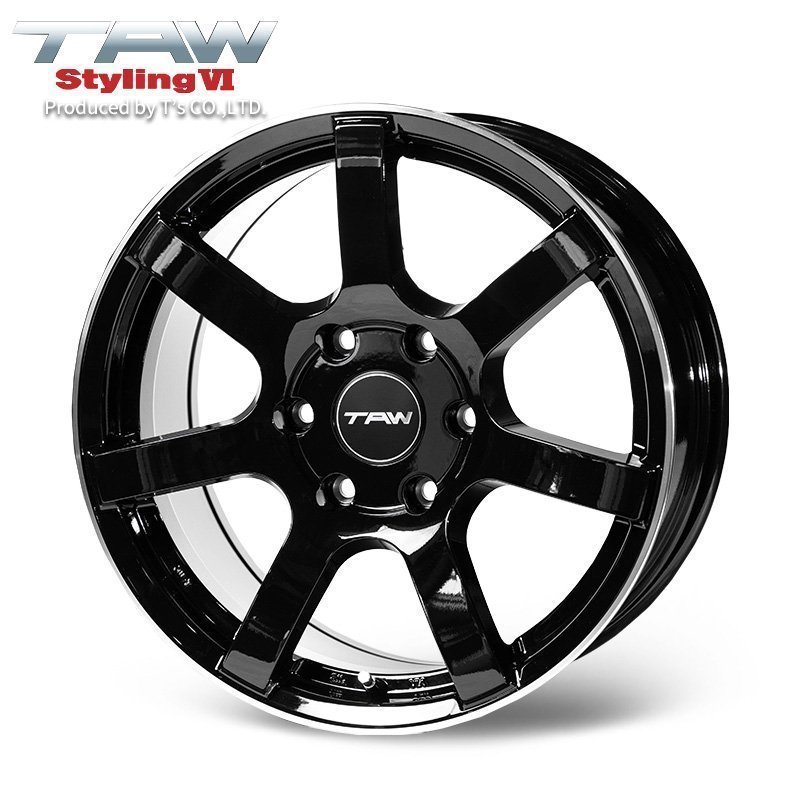 SALE 200系 ハイエース ホイール4本セット TAW Styling6 18X8.0J +37 6H139.7 グロスブラック/リムマシニング_画像2