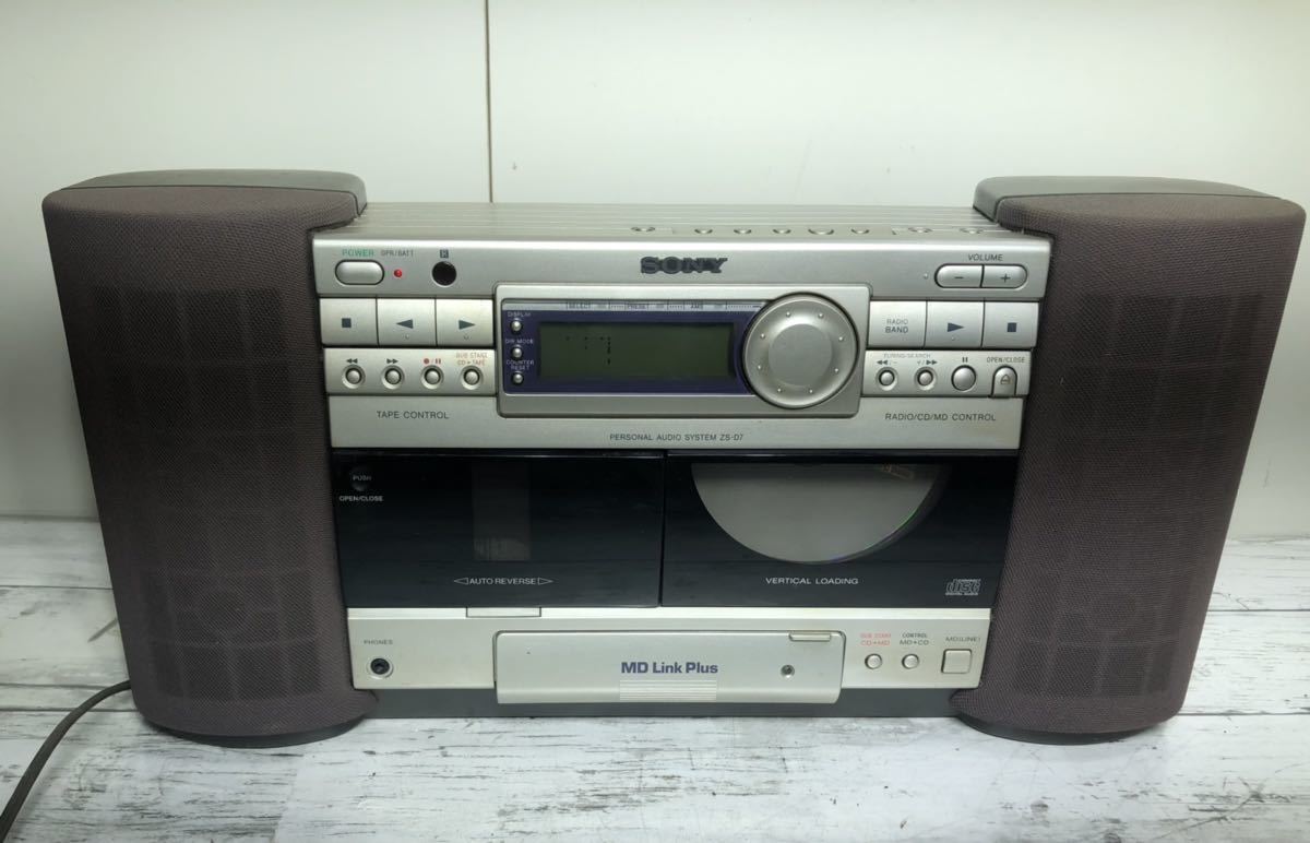 23M08-87N：ソニー SONY パーソナル オーディオ システム CD ラジカセ ZS-D7 テープ再生OK CD再生NG_画像1
