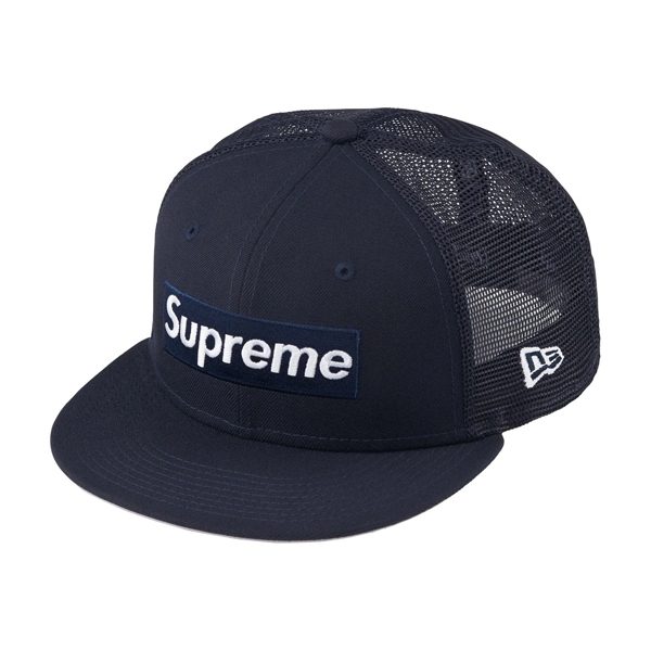 23SS Supreme Box Logo Mesh Back New Era Navy 7 3/8 (58.7cm) シュプリーム ボックスロゴ メッシュ バック ニューエラ キャップ ネイビー