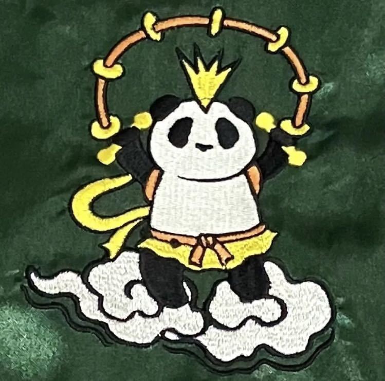 【希少】PANDIESTA JAPAN　パンディエスタジャパン　スカジャン　刺繍　風神　雷神　オーバーサイズ　パンダ　和柄　個性的　前後デザイン