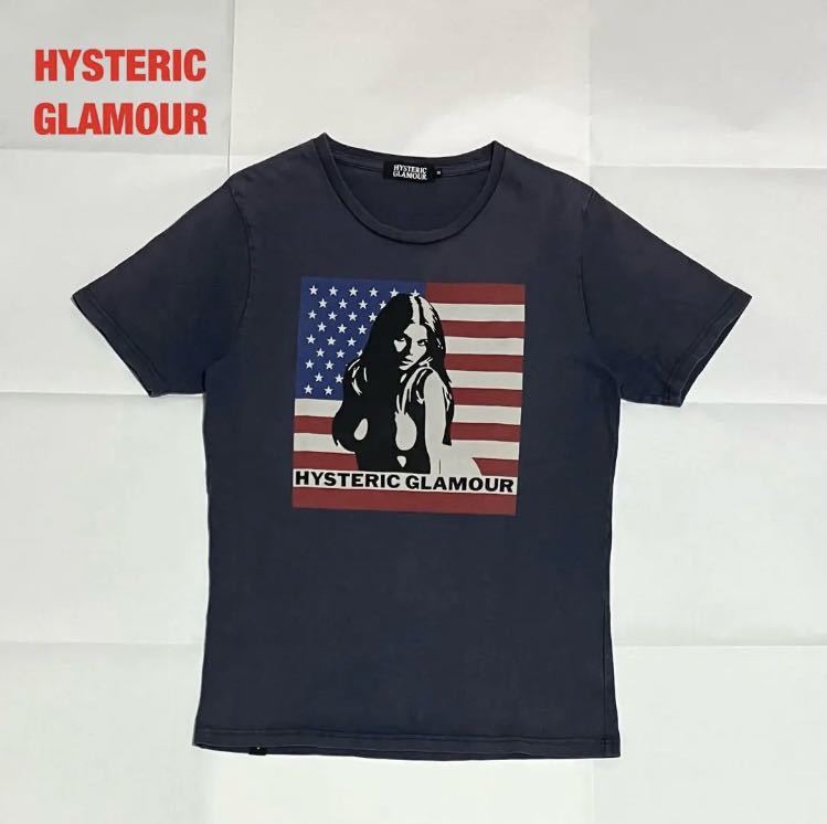 【人気】HYSTERIC GLAMOUR　ヒステリックグラマー　半袖Tシャツ　ヒスガール　星条旗　ユニセックス　ブランドロゴ　アメリカ　0241CT06