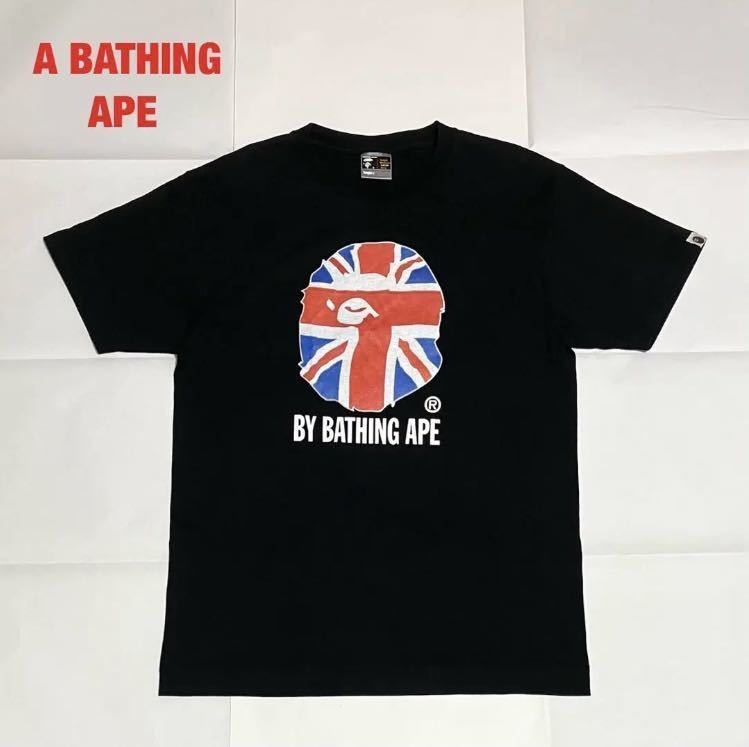 【人気】A BATHING APE　アベイシングエイプ　ロゴTシャツ　大猿　ユニオンジャック　シングルステッチ　ユニセックス　ブランドロゴ
