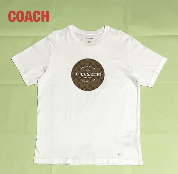 【人気】COACH　コーチ　ロゴTシャツ　半袖Tシャツ　シグネチャー　モノグラム　クルーネック　刺繍ロゴ　ブランドロゴ　F33780