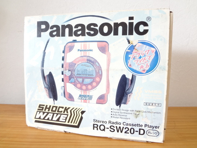 未使用 Panasonic RQ-SW20 SHOCKWAVE パナソニック RQ-SW20-D オレンジ ポータブブルカセットプレーヤー_画像1