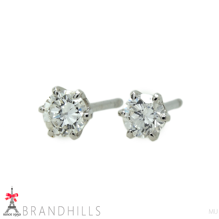 ダイヤモンド 0.10ct+0.10ct ピアス PT900 プラチナ 0.3g 美品